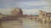 Jean Baptiste Camille  Corot, The Castel Sant'Angelo and the Tiber (mk05)